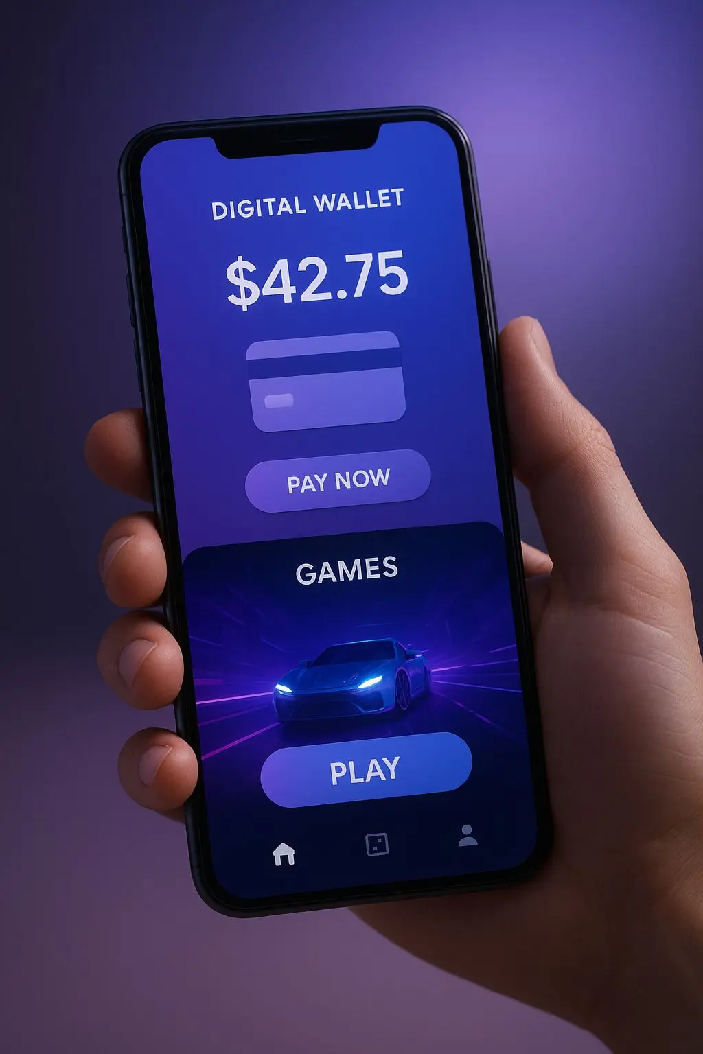 Mobiles Spielen mit Smartphone und digitaler Wallet-App