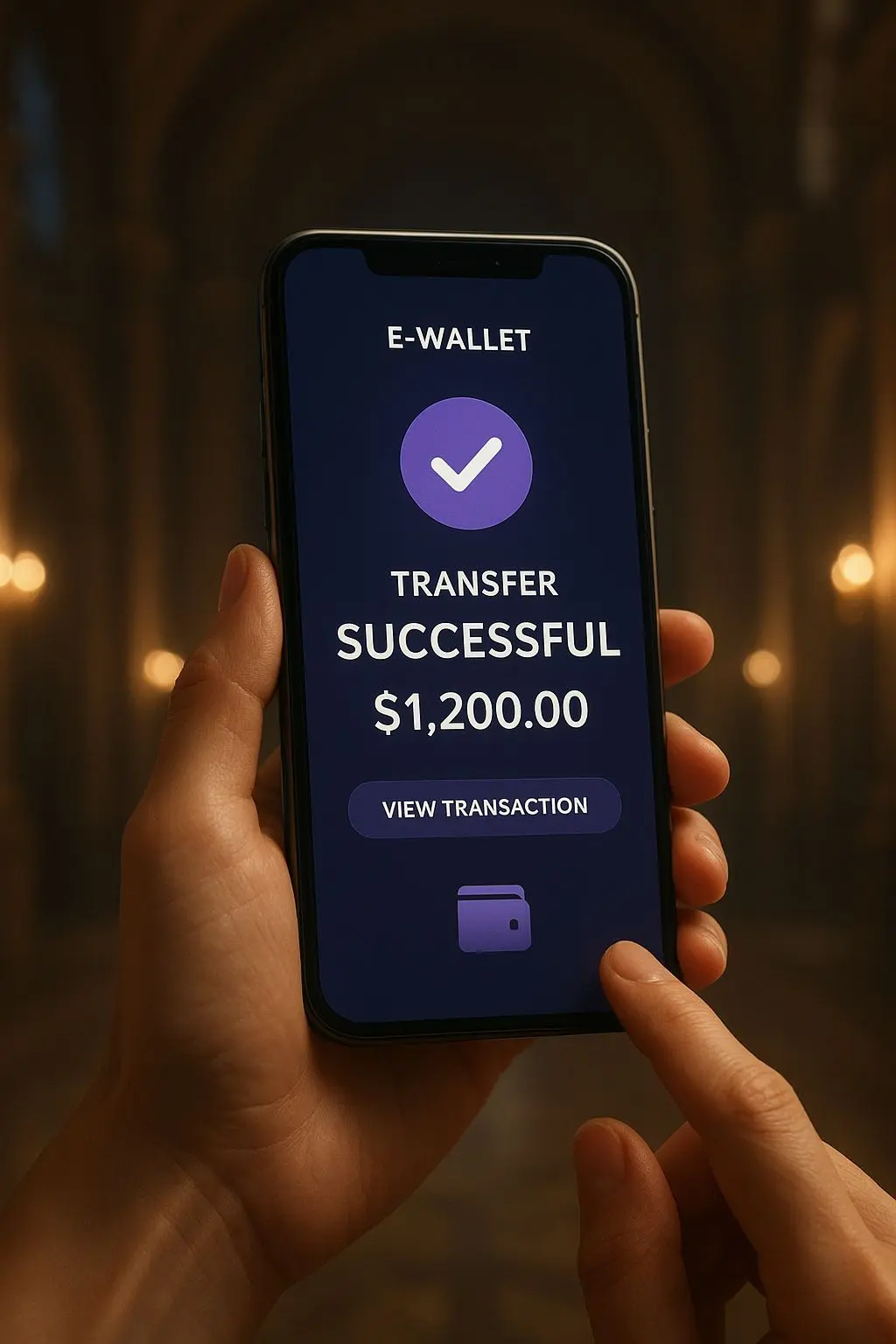 Auszahlung auf ein E-Wallet per Smartphone in einer Gewinnsituation