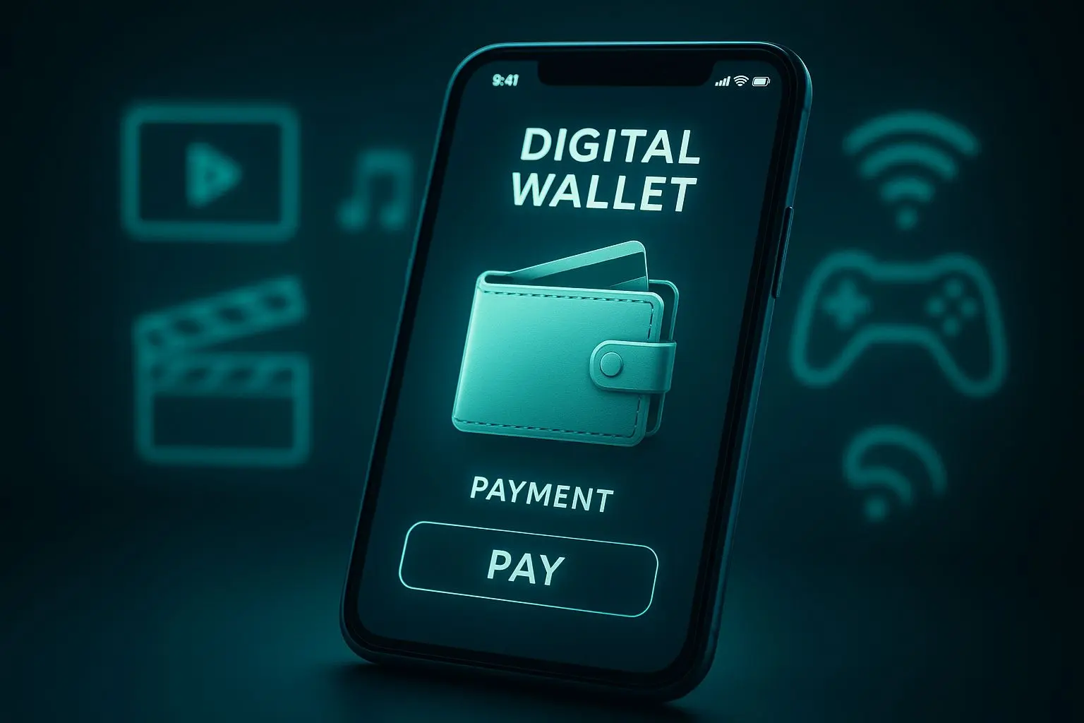 Digitale Wallet auf Smartphone als Zahlungsmethode für Online-Unterhaltung