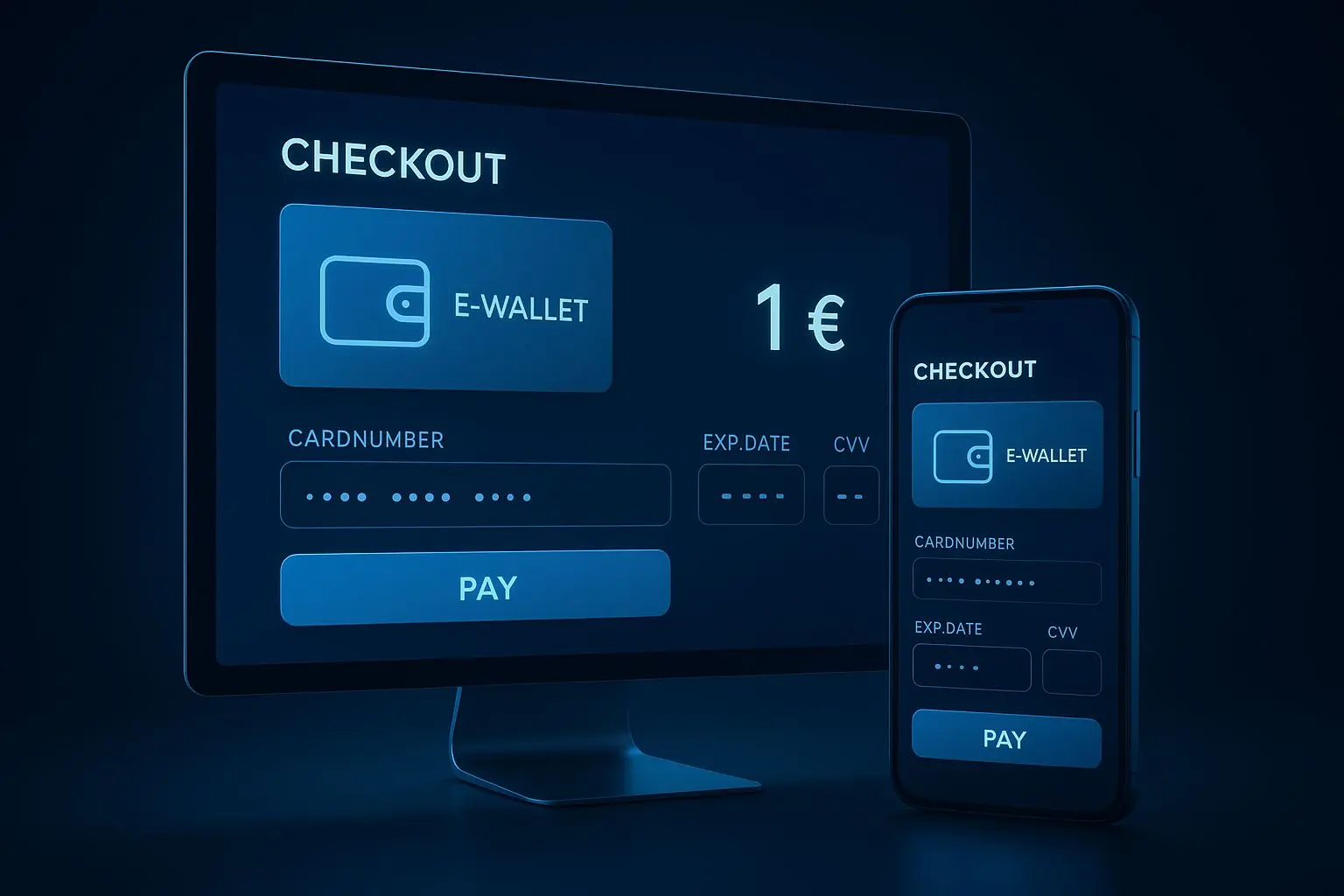 Visualisierte Skrill-Einzahlungsstrecke mit 1-Euro-Betrag